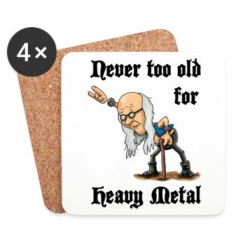 Heavy metal opa - Jamais trop vieux pour le Heavy Metal - Dessous de verre (lot de 4) - blanc - Devant