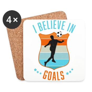 Football Goals Mantra - Coasters (set of 4) - white - Front