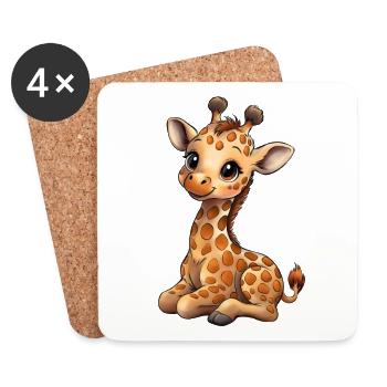 Giraffe - Coasters (set of 4) - white - Front