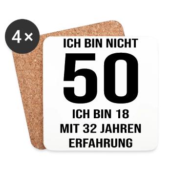 50. Geburtstag Geschenk - Untersetzer (4er-Set) - Weiß - Vorne
