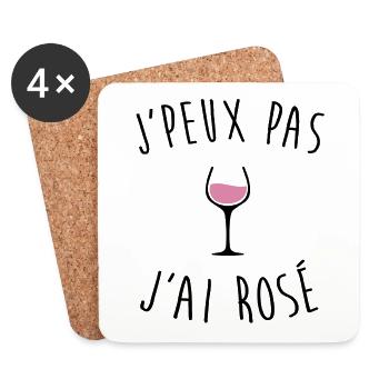 J'peux pas j'ai rosé - Dessous de verre (lot de 4) - blanc - Devant