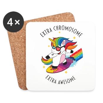 extra chromosome extra awesome - Untersetzer (4er-Set) - Weiß - Vorne