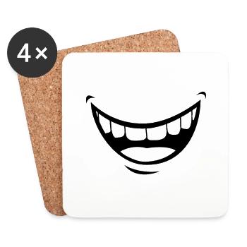 Smile - funny smile covid - Coasters (set of 4) - white - Front