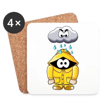 Nuage de pluie - Dessous de verre (lot de 4) - blanc - Devant