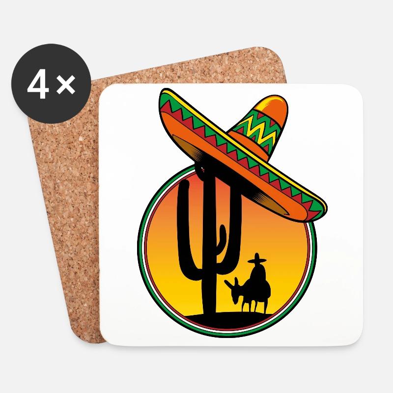 Sombrero - Untersetzer (4er-Set) - Weiß