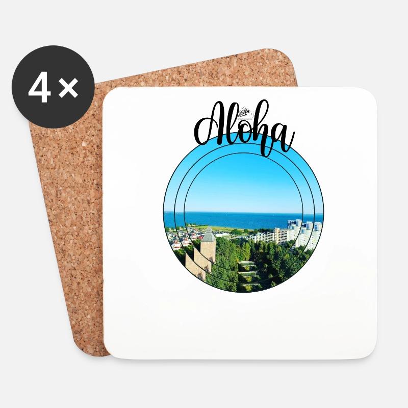 Aloha T-Shirt vom Meer - Untersetzer (4er-Set) - Weiß