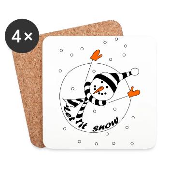 Laissez-le neiger - Dessous de verre (lot de 4) - blanc - Devant