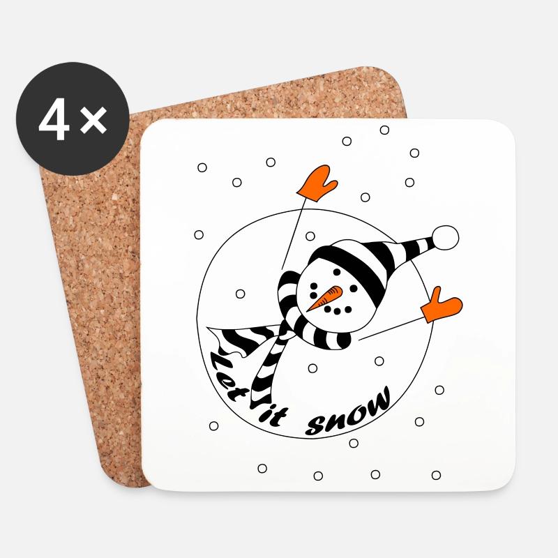 Let it snow - Untersetzer (4er-Set) - Weiß