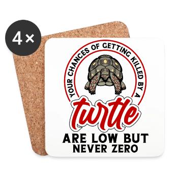 Amoureux des tortues Animal de compagnie - Dessous de verre (lot de 4) - blanc - Devant