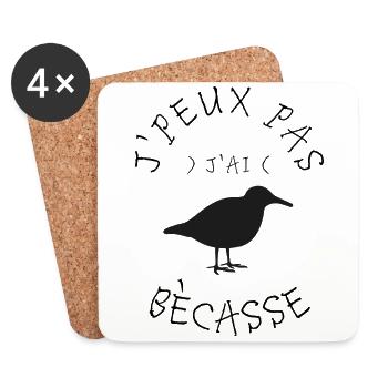 J'peux pas j'ai bécasse - Dessous de verre (lot de 4) - blanc - Devant
