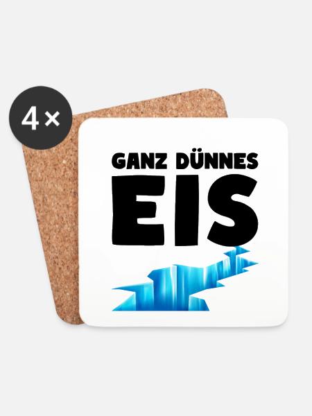 Ganz dünnes Eis Humor Sehr dünnes Eis - Untersetzer (4er-Set) - Weiß