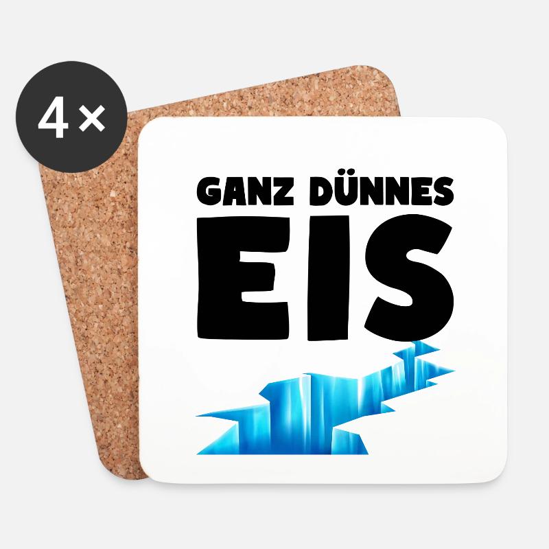 Ganz dünnes Eis Humor Sehr dünnes Eis - Untersetzer (4er-Set) - Weiß