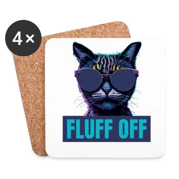 Fluff You Cat Design - Dessous de verre (lot de 4) - blanc - Devant