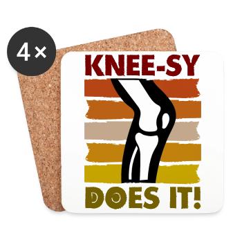 Knee-sy does it! - Untersetzer (4er-Set) - Weiß - Vorne