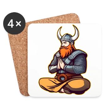 Niedlicher Wikinger macht Yoga II - Untersetzer (4er-Set) - Weiß - Vorne