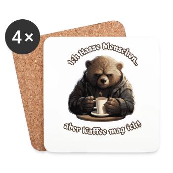 Kaffee Bärli - Untersetzer (4er-Set) - Weiß - Vorne