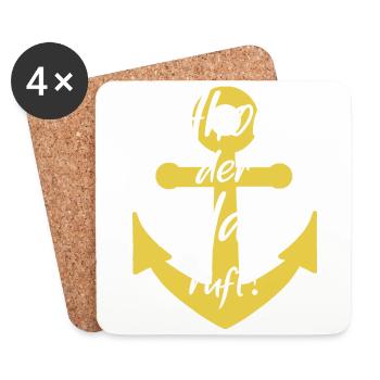 Ahoi der urlaub ruft - Untersetzer (4er-Set) - Weiß - Vorne