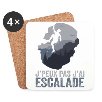 Je Peux Pas J'ai Escalade - Dessous de verre (lot de 4) - blanc - Devant