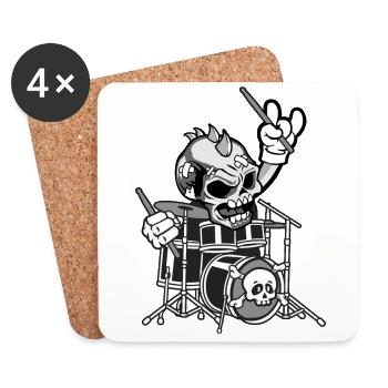 Schlagzeuger Drum Drummer Musik - Untersetzer (4er-Set) - Weiß - Vorne