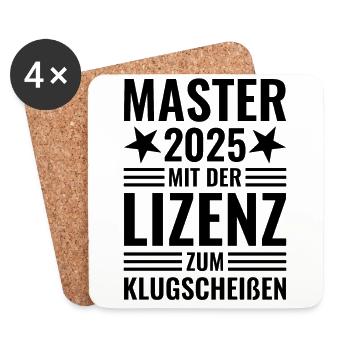 Master 2025 mit der Lizenz zum Klugscheißen - Untersetzer (4er-Set) - Weiß - Vorne