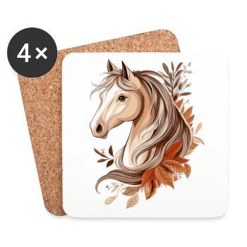 Cheval Automne - Dessous de verre (lot de 4) - blanc - Devant