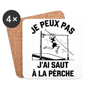 I Can't I Pole Vault Funny Pole Vault - Coasters (set of 4) - white - Front