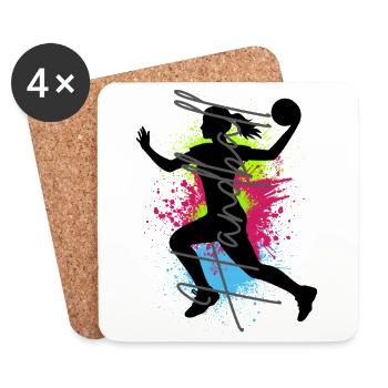 Handball Frau Sport Handballspielerin Handballerin - Untersetzer (4er-Set) - Weiß - Vorne