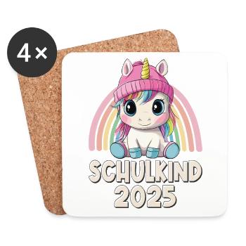 School Child 2025 Unicorn Enrollment School Student - Coasters (set of 4) - white - Front