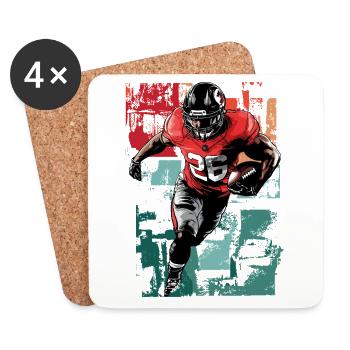 American Football Player USA America Sports Retro - Coasters (set of 4) - white - Front