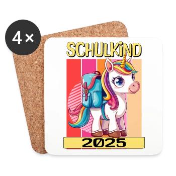 School Child 2025 Unicorn Enrollment School Student - Coasters (set of 4) - white - Front