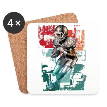 Joueur de football américain USA Amérique Sports Rétro - Dessous de verre (lot de 4) - blanc - Devant