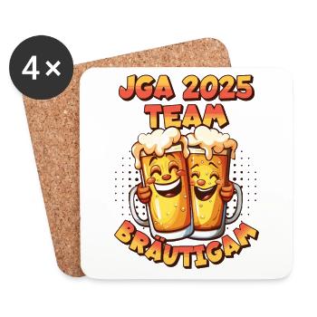 Bachelor Party 2025 Team Groom Beer Alcohol Booze Funny - Coasters (set of 4) - white - Front