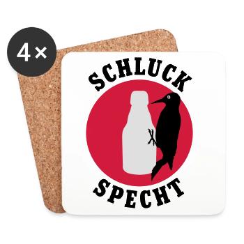 Schluckspecht - Untersetzer (4er-Set) - Weiß - Vorne
