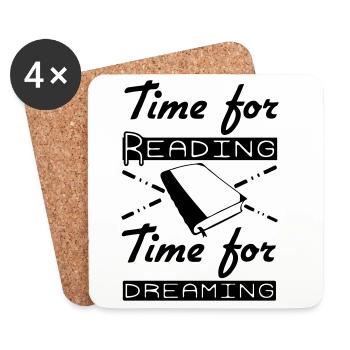 Time for Reading & Dreaming - Coasters (set of 4) - white - Front