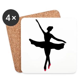 Ballett Tänzerin -Ballerina - Untersetzer (4er-Set) - Weiß - Vorne