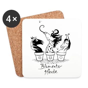 BlumentoPferde - Untersetzer (4er-Set) - Weiß - Vorne