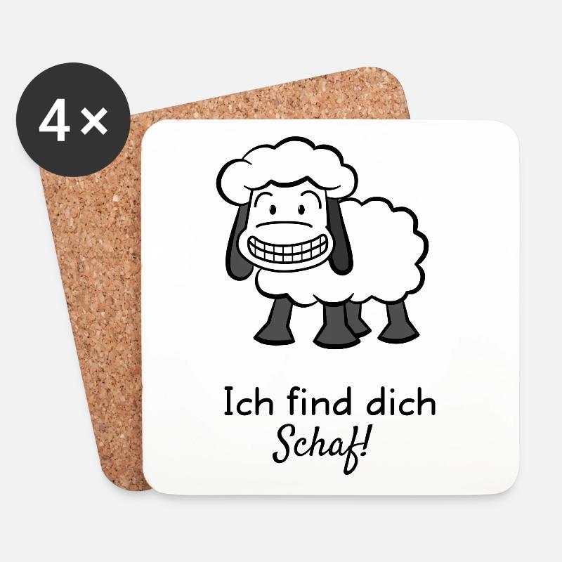 Ich find dich Schaf! - Untersetzer (4er-Set) - Weiß