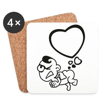 lamb heart farts 2c - Coasters (set of 4) - white - Front