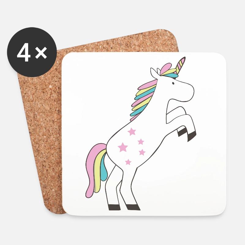 Einhorn - Untersetzer (4er-Set) - Weiß