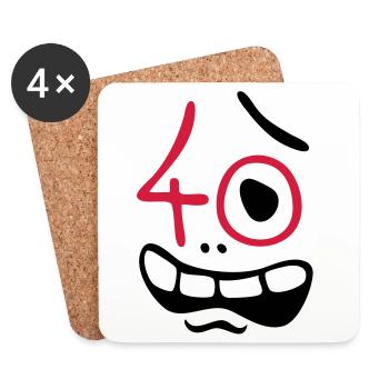 Uh oh, 40 years! - Coasters (set of 4) - white - Front