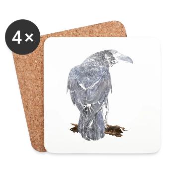 Crow - Coasters (set of 4) - white - Front