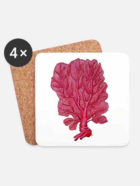 Corail - Venus Red Coral - Coral Sea fan - Untersetzer (4er-Set) - Weiß