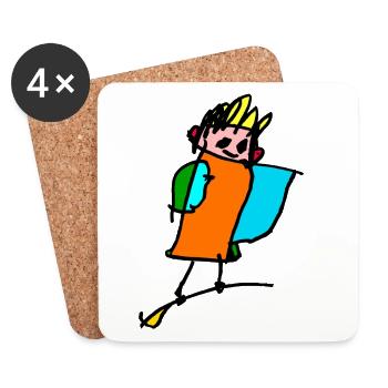 little witch on the broom - Coasters (set of 4) - white - Front