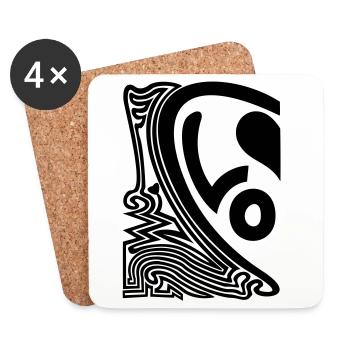 demi cœur 1 - Dessous de verre (lot de 4) - blanc - Devant
