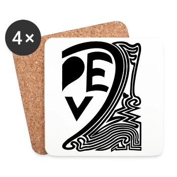 demi cœur 2 - Dessous de verre (lot de 4) - blanc - Devant