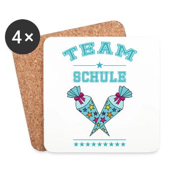 Team Schule Einschulung Schultüte Zuckertüte türk - Untersetzer (4er-Set) - Weiß - Vorne
