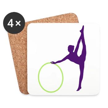 Gymnastik - Untersetzer (4er-Set) - Weiß - Vorne
