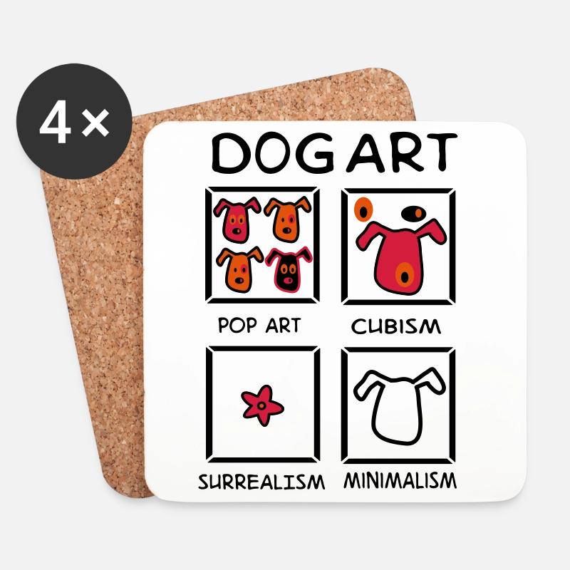 Hund - Untersetzer (4er-Set) - Weiß
