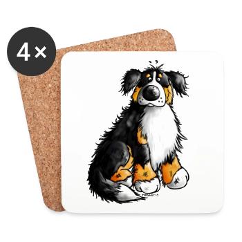 Berner Sennenhund - Bernese Mountain Dog - Untersetzer (4er-Set) - Weiß - Vorne