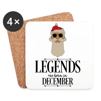 Birth month December - Coasters (set of 4) - white - Front